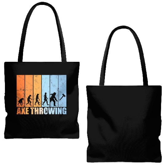 Axe throwing evolution hatchet throwing retro Pre Tote Bags (AOP)