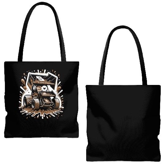 Sprint Car Mom Dirt Track Racing Racing Race Day Tote Bags (AOP)