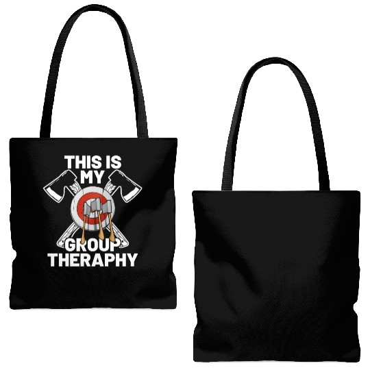 This Is My Group Therapy Axe Thrower Axe Throwinga Tote Bags (AOP)