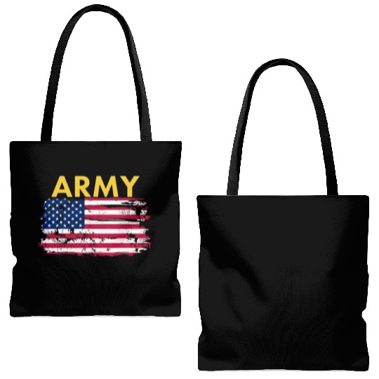 US Army and the tattered old flag Tote Bags (AOP)