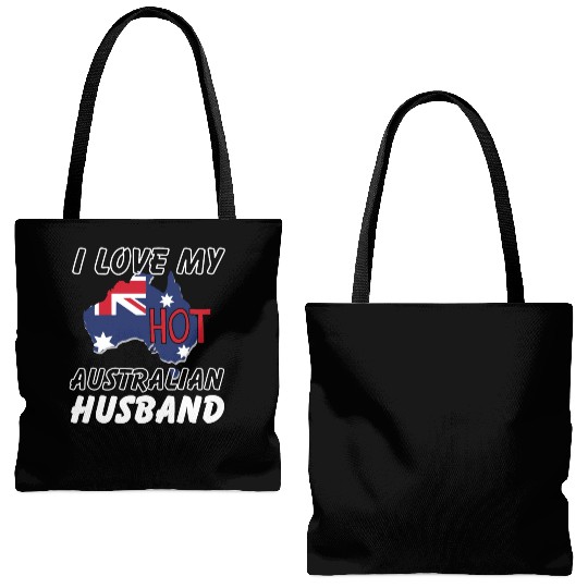 I Love My Hot Australian Husband Wife Tote Bags (AOP)