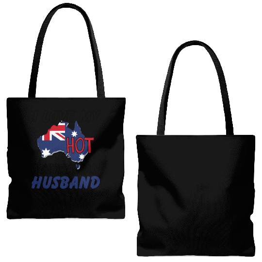 I Love My Hot Australian Husband Wife Tote Bags (AOP)