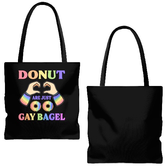 Donuts Are Just Gay Bagel LGBT Tote Bags (AOP)