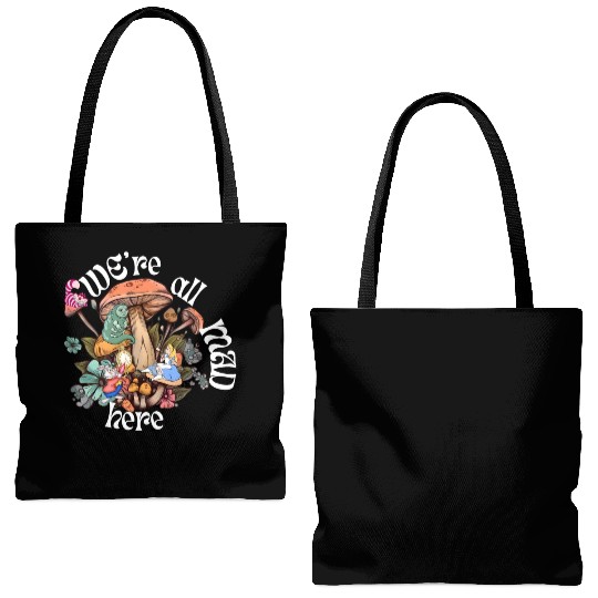 We're all Mad Here - Alice in Wonderland inspired Tote Bags (AOP)
