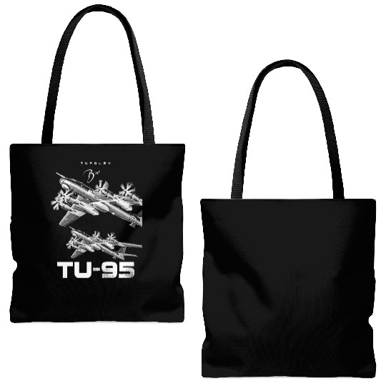 Tupolev TU-95 Heavy Russian Bomber Aircraft Tote Bags (AOP)