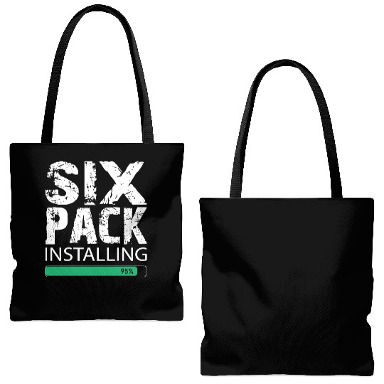 Six Pack Installing Tote Bags (AOP) Gym Workout Body Fit