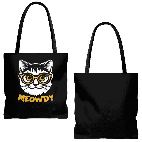 Meowdy Funny Kitty Michigan Gift Tote Bags (AOP)