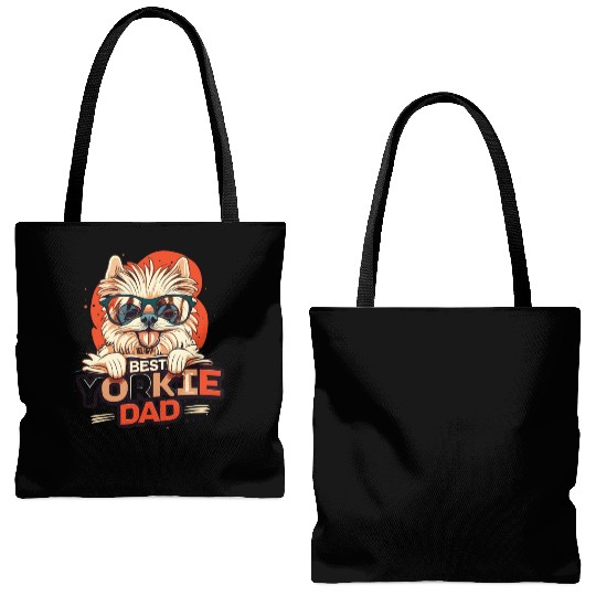Best Yorkie Dad Ever Tote Bags (AOP)