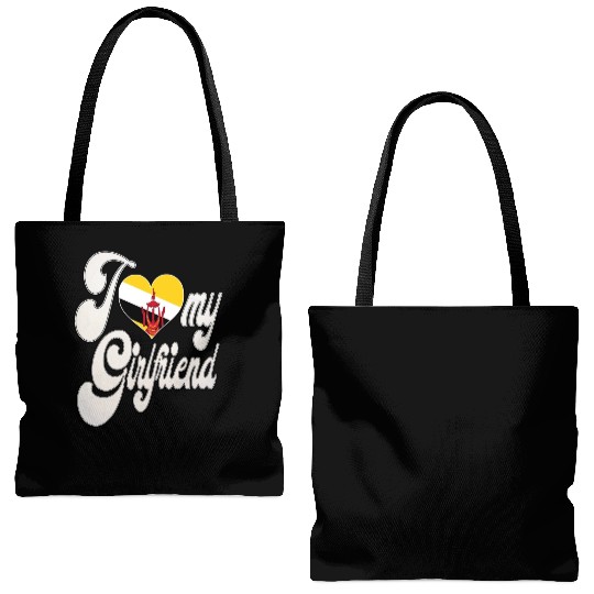 BruneiI Love My Bruneian Girlfriend Tote Bags (AOP)