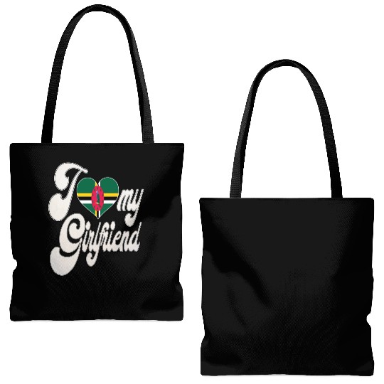 DominicaI Love My Dominica Girlfriend Tote Bags (AOP)
