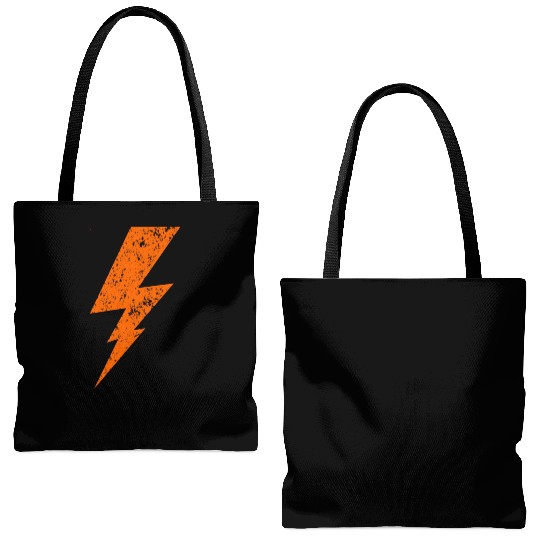orange Bolt Lightning | Bolt Graphic Tote Bags (AOP)