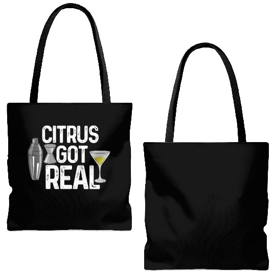 Bartender Citrus Got Real Tote Bags (AOP)