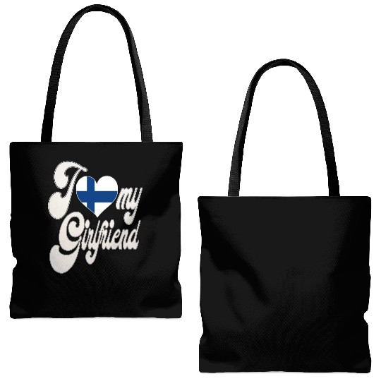 FinlandI Love My Finland Girlfriend Tote Bags (AOP)