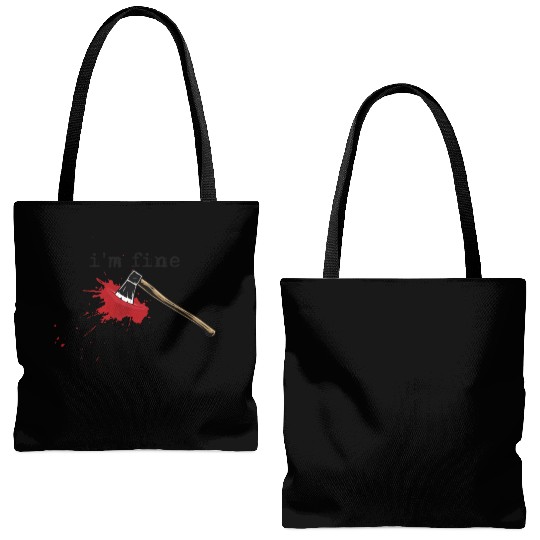 I'm Fine Axe Stab Halloween Bloody Axe Costumebloo Tote Bags (AOP)