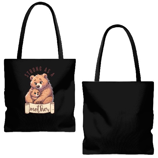 Strong as a Mother Bear Embrace Tote Bags (AOP)