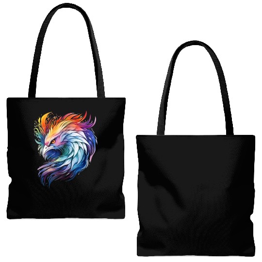 Cool Colorful Watercolor Phoenix Tote Bags (AOP)
