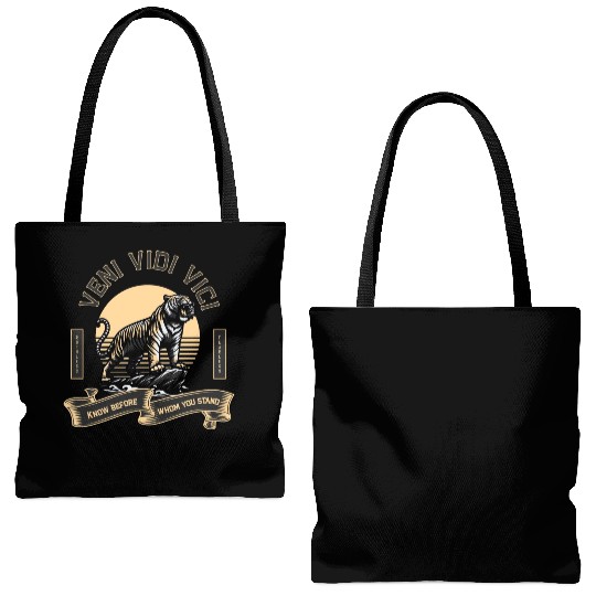 Veni Vidi Vici Wild Tiger Tote Bags (AOP)