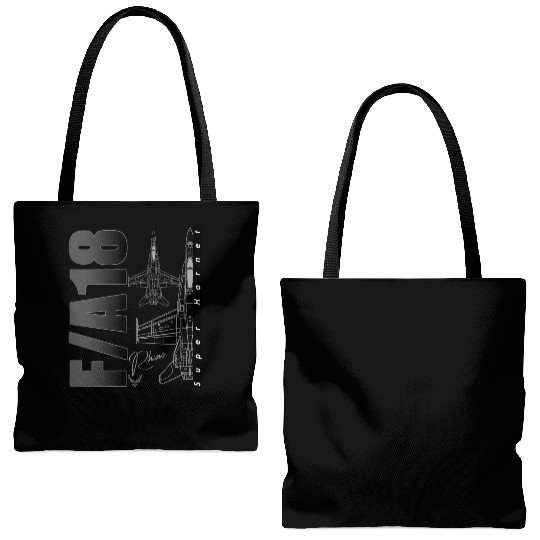 F18 Hornet Us Air Force Fighterjet Tote Bags (AOP)