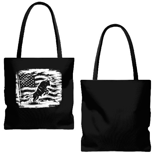 Rodeo Bull Riding Livestock Show Farmer Cattle Tote Bags (AOP)