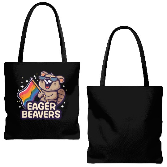 Eager Beavers with Pride LGBT Flag Tote Bags (AOP)