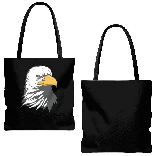 Bald Eagle Head Cartoon Tote Bags (AOP)