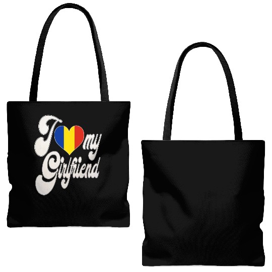 RomaniaI Love My Romanian Girlfriend Tote Bags (AOP)