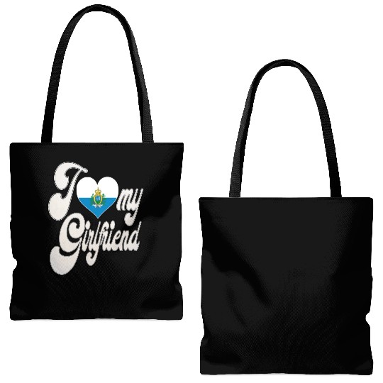 SanmarinoI Love My Sammarinese Girlfriend Tote Bags (AOP)
