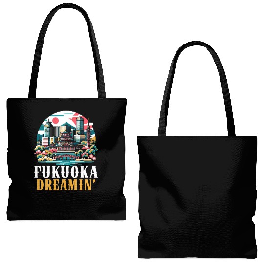 Fukuoka Japan Country Travel Vacation Japanese Tote Bags (AOP)