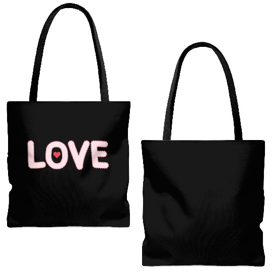 Love with heart Tote Bags (AOP)