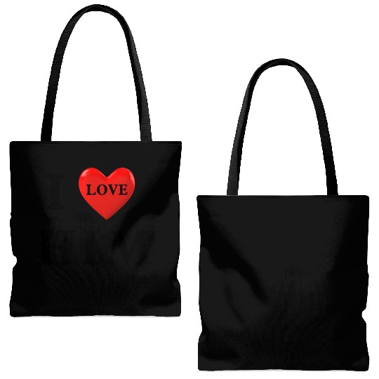 i love him Valentine's Day Tote Bags (AOP)