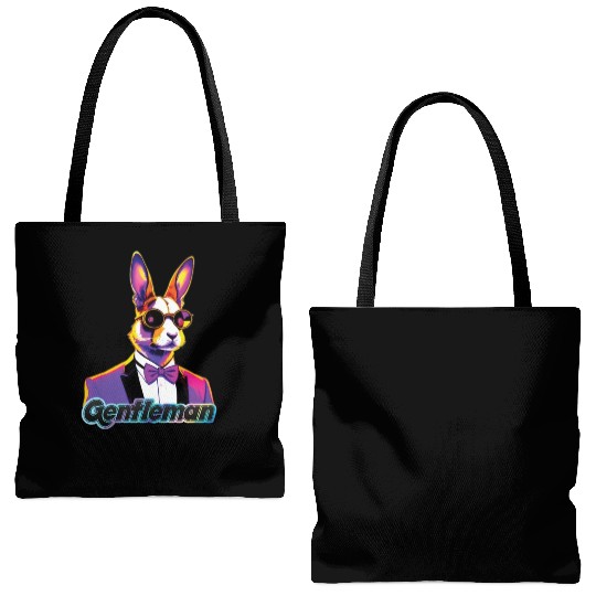 Pop Art Playboy Rabbit Gentleman Cyberpunk Bunny Tote Bags (AOP)