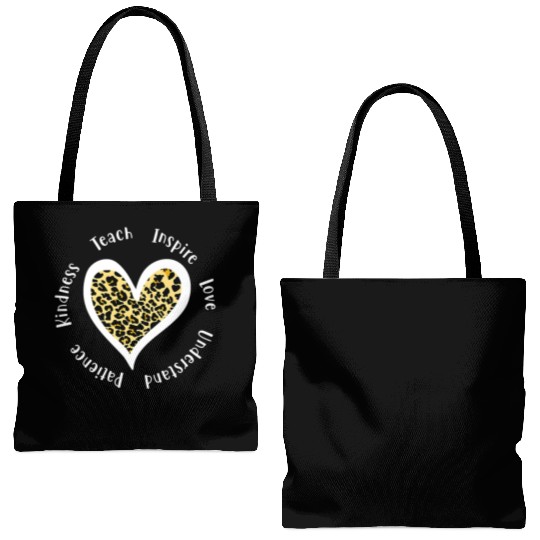 Leopard Print Teacher Tote Bags (AOP)