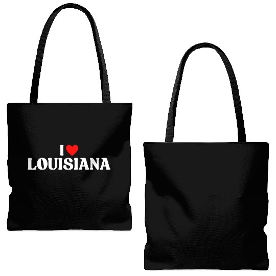 I Love Louisiana I Heart LA Tote Bags (AOP)