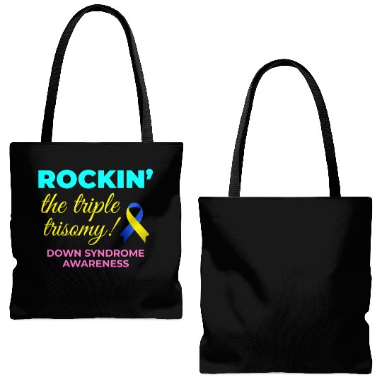 Down Syndrome Awareness Triple Trisomy Rock Tote Bags (AOP)