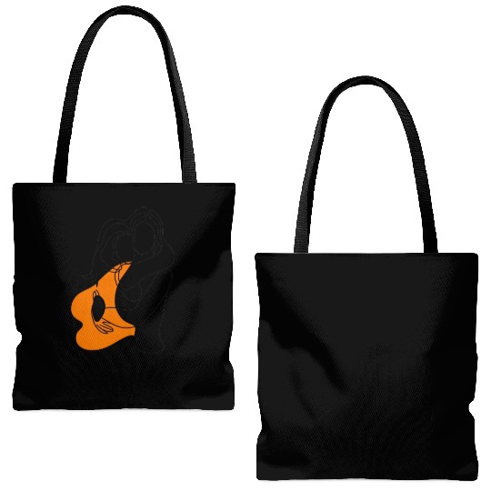 Lesbian Couple Minimalist Line Art Tote Bags (AOP)