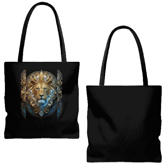 1920s Art Deco lion, gold Tote Bags (AOP)