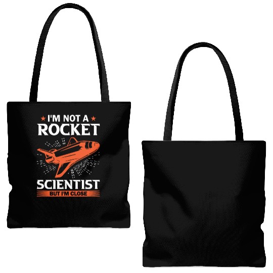 Space Engineer Rocket Scientist But I'm Close Tote Bags (AOP)