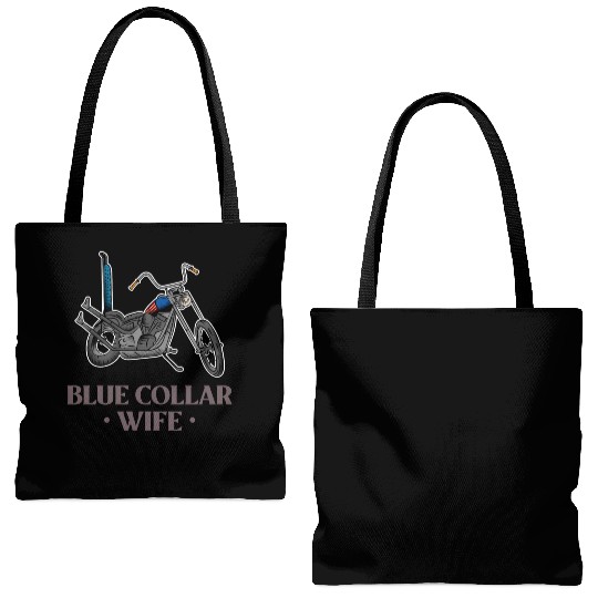 Blue Collar Wife Motorcycle Tote Bags (AOP)
