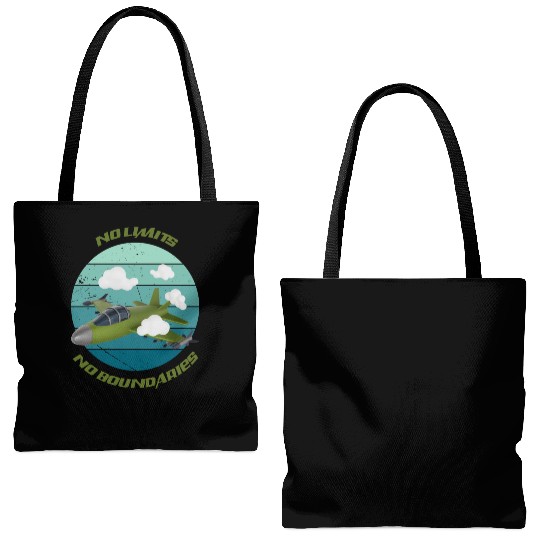 No Limits No Boundaries Jet Design Tote Bags (AOP)