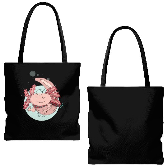Pastel Axolotl Salamander Cute Lizard Lover Gift Tote Bags (AOP)