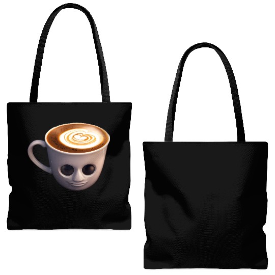 Creepy Coffee Cup Tote Bags (AOP)