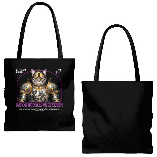 Pisces Cat Knight - Zodiac Astrology Fish Armor Tote Bags (AOP)