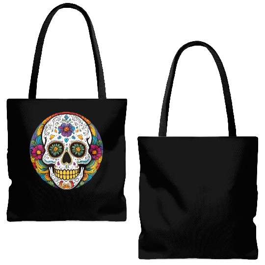 Sugar skull rainbow Tote Bags (AOP)