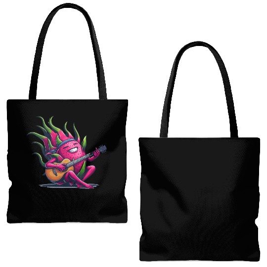Dragon Fruit Jam: Playing the Guitar Tote Bags (AOP)