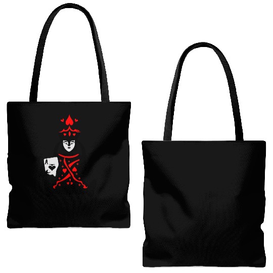 Queen of Hearts Holds Ace of Spades Vector 3 Color Tote Bags (AOP)