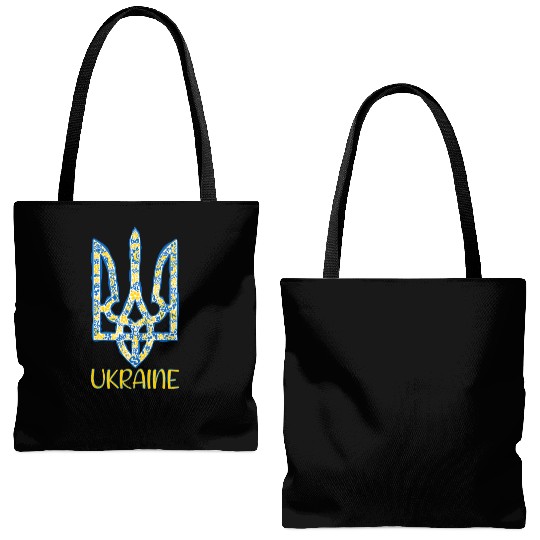 Ukraine trident in Ukrainian flag colors Tote Bags (AOP)