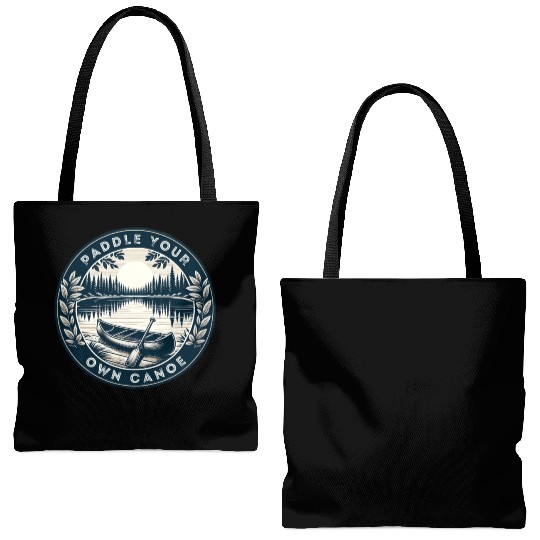 Solo Canoe Journey Lake Tote Bags (AOP)