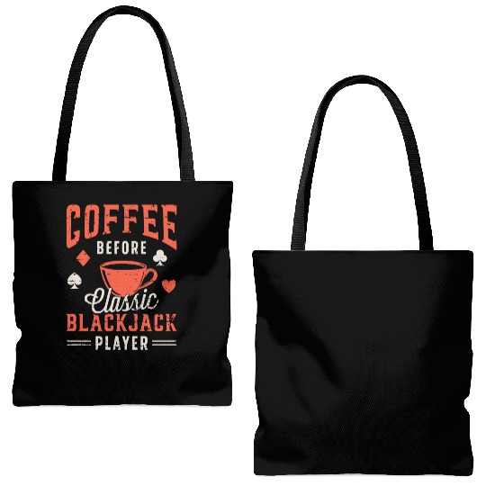Classic Blackjack Coffee Card Player Coffee Lover Tote Bags (AOP)