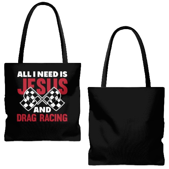 Funny Drag Race Drag Racing Gift Tote Bags (AOP)
