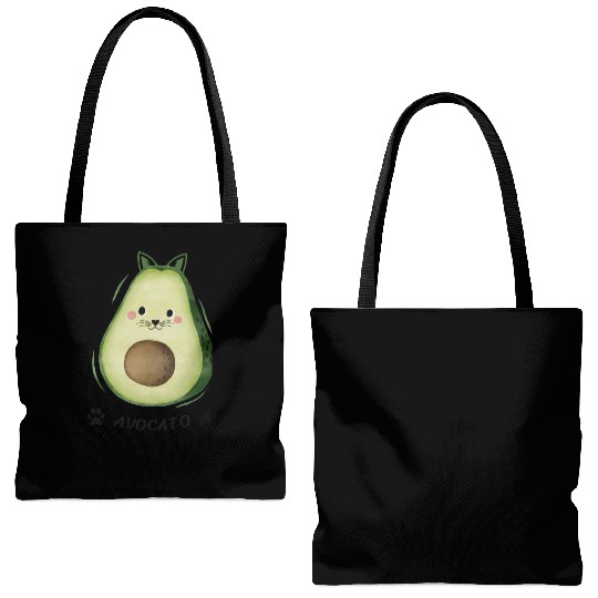 Avocado Cat Tote Bags (AOP)